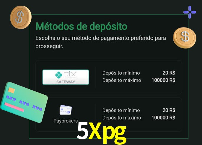 O cassino 5Xpg oferece uma grande variedade de métodos de pagamento